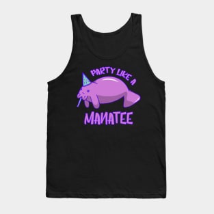 Party Like a Manatee Tank Top